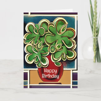 Carte Vase moderne de Shamrocks|Clovers Joyeux anniversa