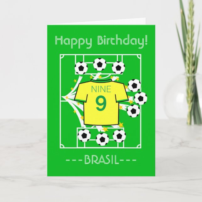 Carte Vedette de Football (Jaune avec Garniture Verte) (Devant)