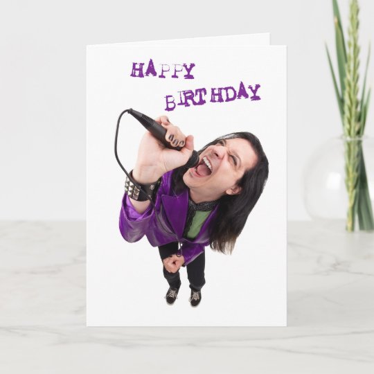 Carte Vedette Du Rock De Joyeux Anniversaire Zazzle Ca