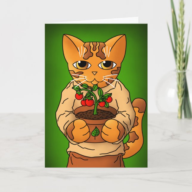 Carte Vegan Gardener Chat (Devant)
