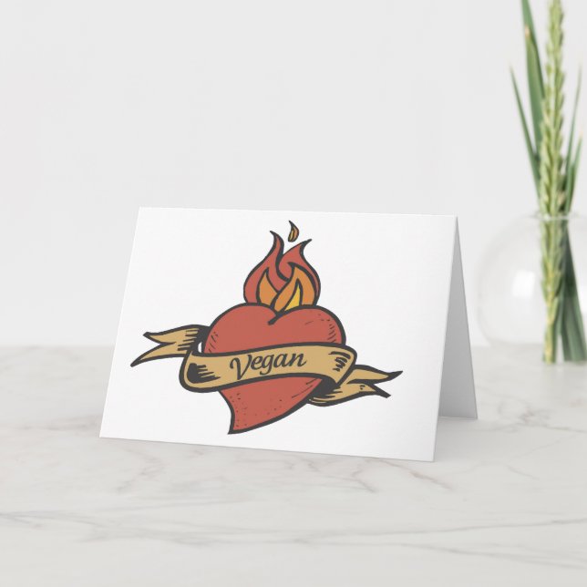 Carte végétalienne de jour de Valentines (Devant)