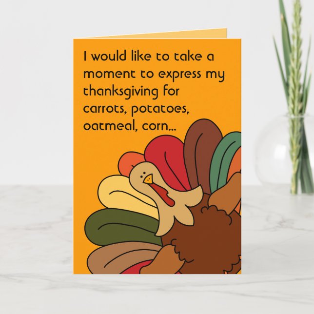 Carte végétarienne de thanksgiving de Tucker (Devant)