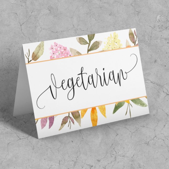 Carte Végétarienne Floral Table Tente (Créateur téléchargé)