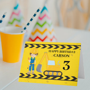 Carte Véhicule de construction cool excavatrice Joyeux A