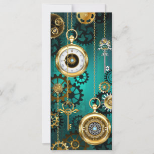 Carte Veille bijoux Steampunk sur un Arrière - plan vert