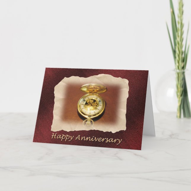 Carte Veille Or de l'anniversaire de l'employé (Devant)