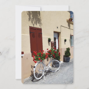 Carte Vélo avec Fleurs rouges sur la rue européenne