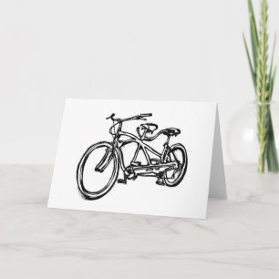 Carte Vélo construit pour 2 (antique tandem schwinn) vél