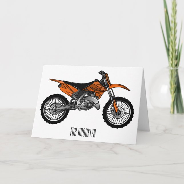 Carte Vélo droit hors route moto / motocross dessin anim (Devant)