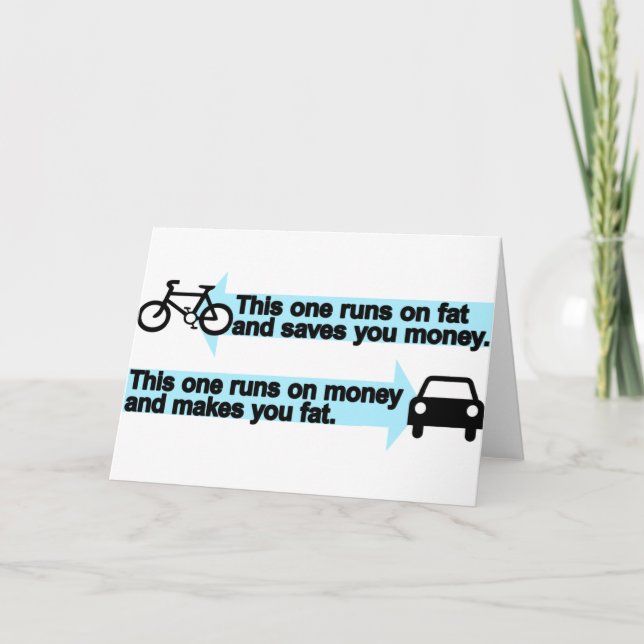 Carte Vélo drôle contre la voiture (Devant)