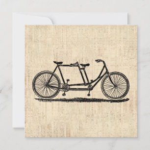 Carte Vélo tandem Bicyclette pour deux personnes Vélo an