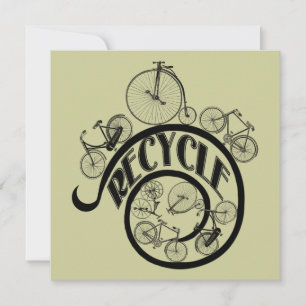 Carte Vélos vintages Recycle Vêtements et cadeaux