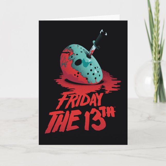Carte Vendredi 13 | Couteau à travers Masque de hockey b (Devant)