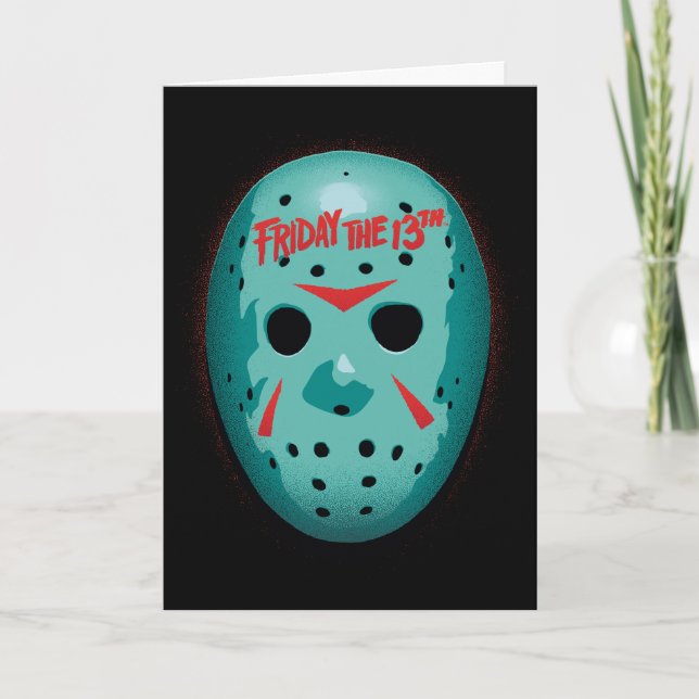 Carte Vendredi 13 | Graphique de masque de hockey bleu (Devant)