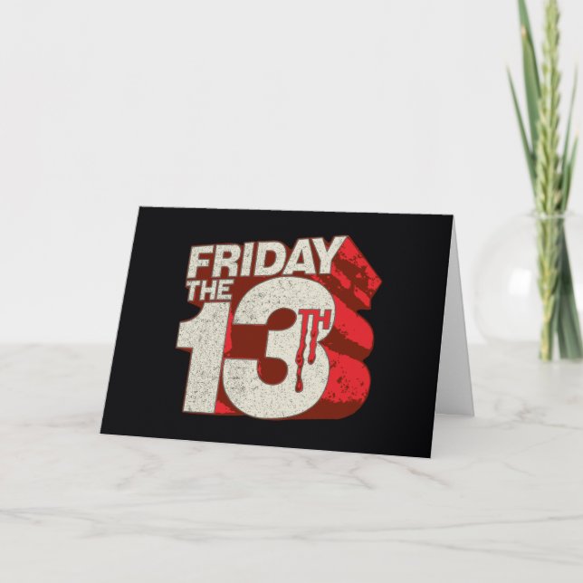 Carte Vendredi 13 | Logo 3D empilé saignant (Devant)