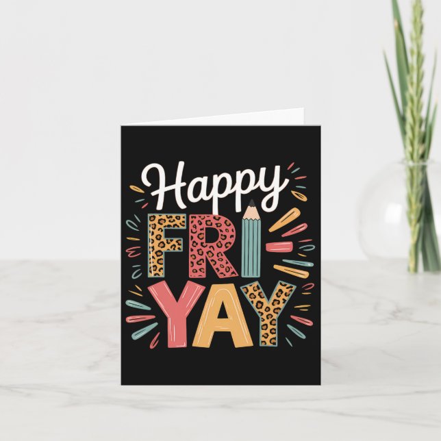 Carte Vendredi de bonheur Prof Yay Vendredi Weekend Drôl (Devant)