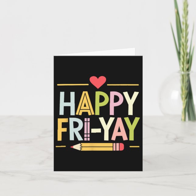 Carte Vendredi heureux Pun de week-end de vie d'enseigna (Devant)