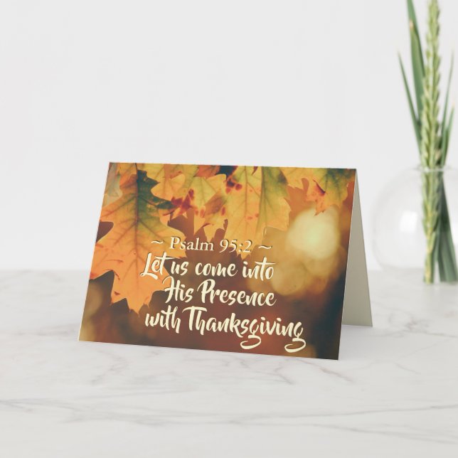 Carte Venez en sa présence avec Thanksgiving, Psaume 95 (Devant)