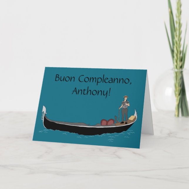Carte Venise, Italie Gondola et Gondolier Anniversaire (Devant)