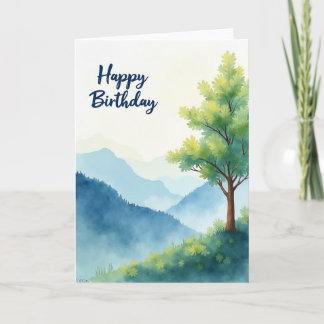 Carte Verdant Forest Birthday Card