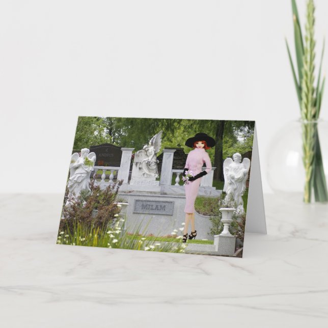 Carte Verdi - vêtement rose, anges dans le cimetière de (Devant)