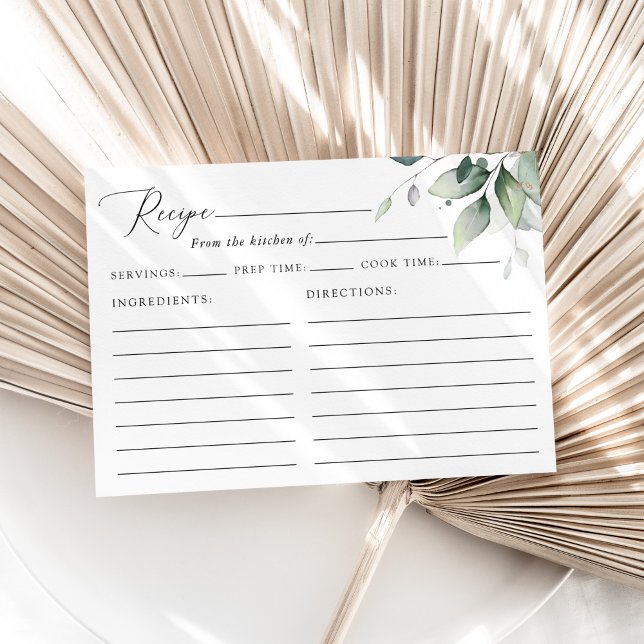 Carte Verdure, Eucalyptus Feuilles, Fête des mariées Rec (Créateur téléchargé)