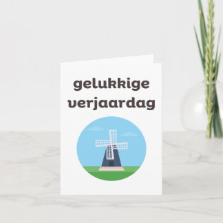 Carte Verjaardag Gelukkige, joyeux anniversaire néerland