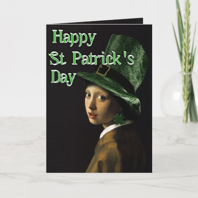 Carte Vermeer Pearl Écouter Clover St Patrick's Day (Devant)