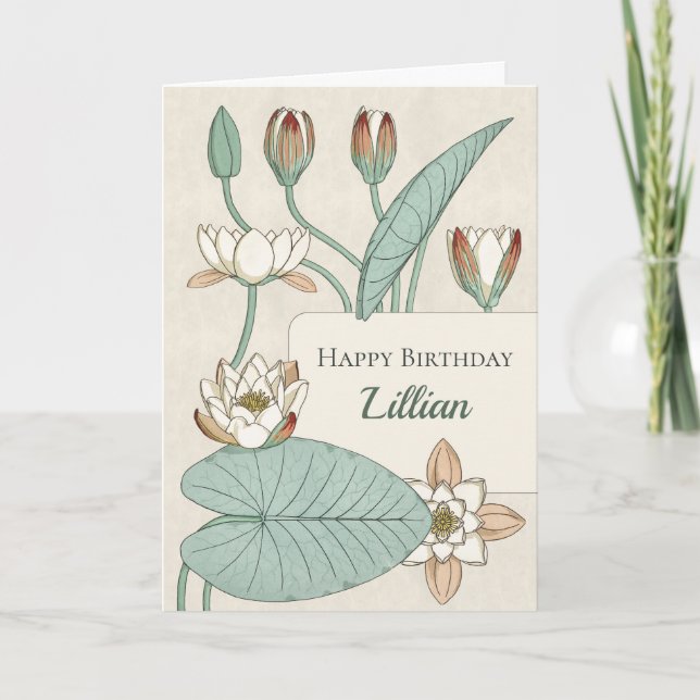 Carte Verneuil Lys d'eau 1896 CC1201 Anniversaire floral (Devant)