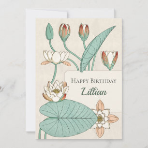 Carte Verneuil Water lily 1896 CC1200 Fleur anniversaire