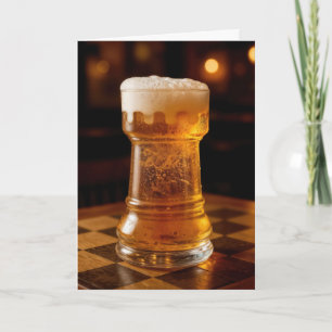 Carte Verre à bière en forme de tour de jeu d'échecs pou