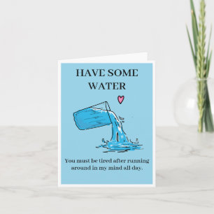 Carte Verre amusant d'eau Valentine's Card