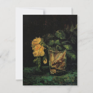 Carte Verre avec des roses par Vincent van Gogh