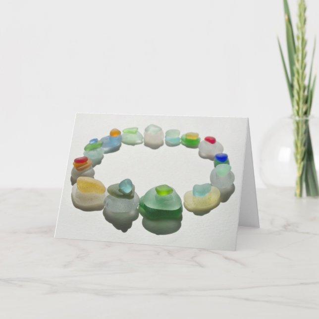 Carte Verre de mer, verre de plage, couleurs rares, blan (Devant)