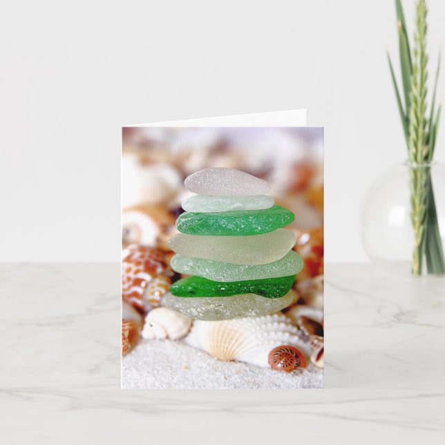 Carte Verre de plage et coquillages (Devant)