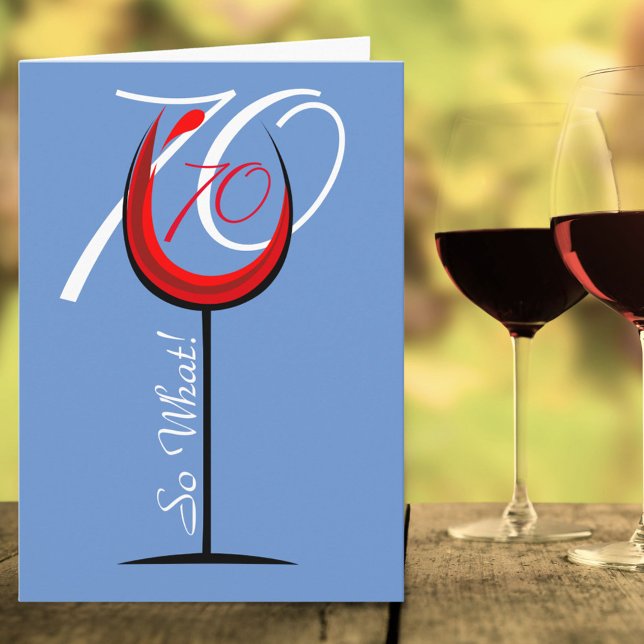 Carte Verre de vin rouge Citation amusante 70e Anniversa (Créateur téléchargé)