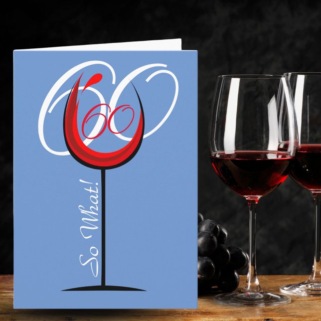 Carte Verre de vin rouge Citation drôle 60e anniversaire (Créateur téléchargé)