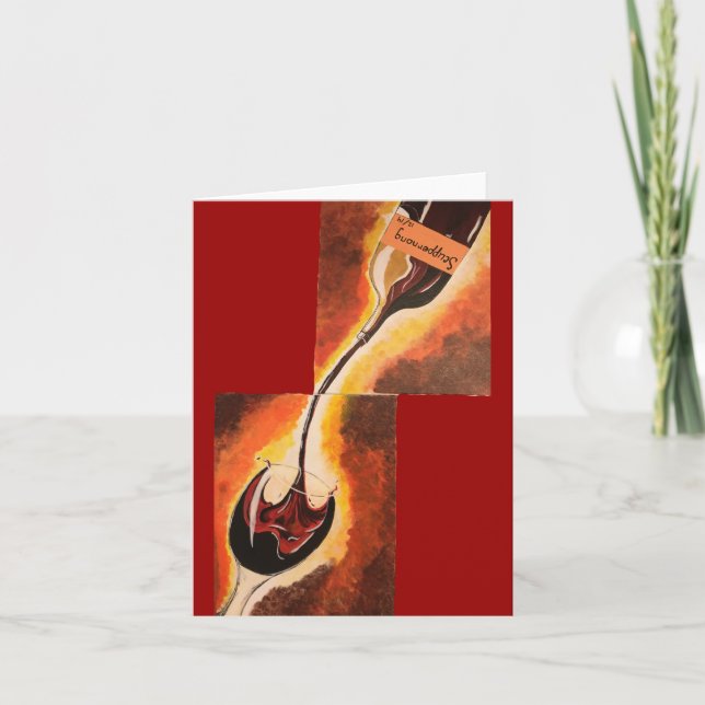 Carte Verre heureux, petit, 4 po x 5,6 po (Devant)