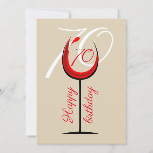 Carte Verre rouge moderne 70e anniversaire