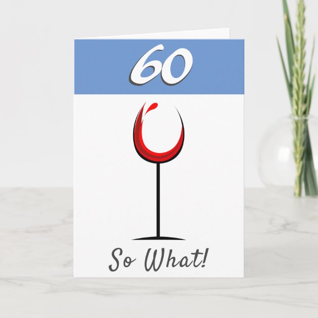 Carte Verre rouge motivationnel 60e anniversaire (Devant)