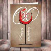 Verre rouge rustique Script 60e anniversaire