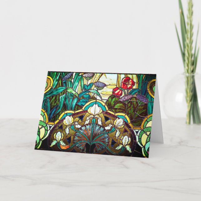 Carte Verre souillé de nouveau d'art floral (Devant)