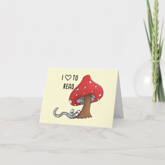 Carte Vers de livre sous un champignon (Devant)
