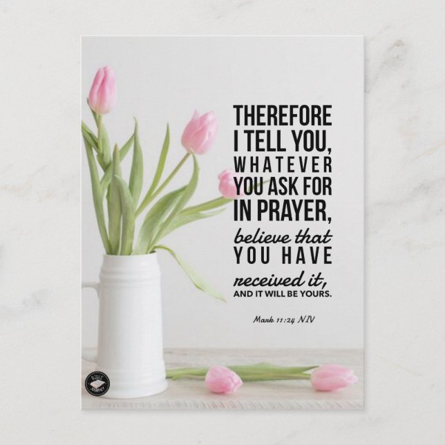 Carte Verse Bible Mark 11:24 - Carte postale (Devant)