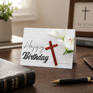 Carte Verset biblique aimé Croix robuste Chrétien