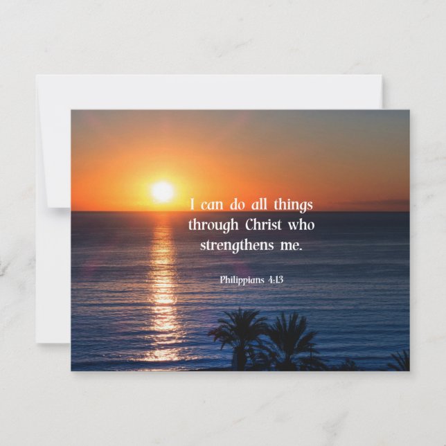 Carte verset biblique, Philippiens 4:13 (Devant)