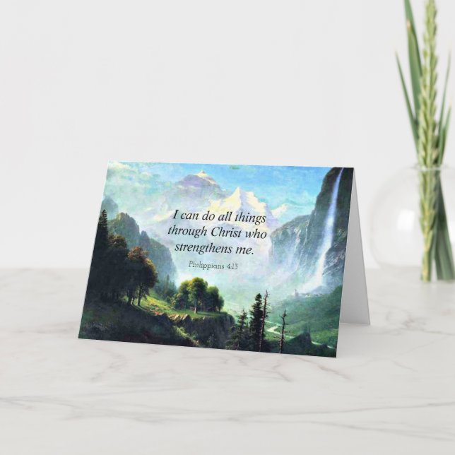 Carte verset de la Bible, Phil 4:13, je peux faire tout, (Devant)
