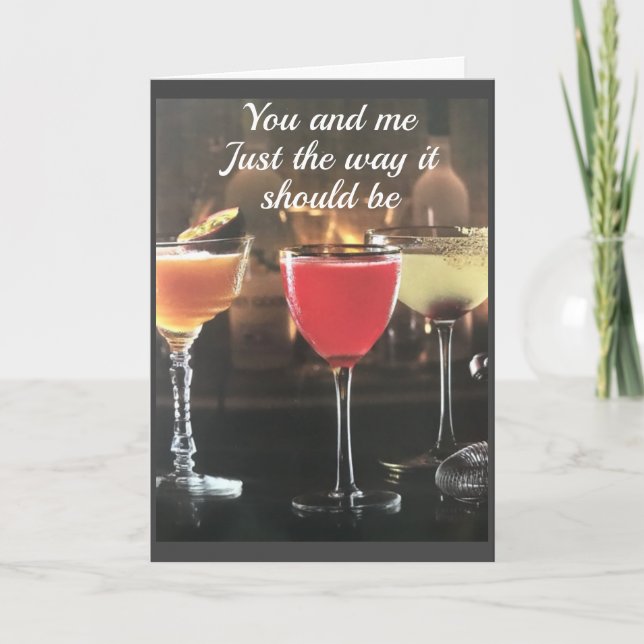 CARTE *VERSEZ LE VIN ET VOUS ET MOI ET MISTLETOE SUIVEZ* (Devant)