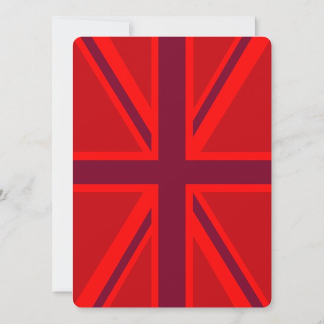 Carte Version rouge Décor Union Jack britannique (Devant)