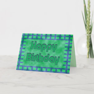 Carte vert et bleu Joyeux anniversaire